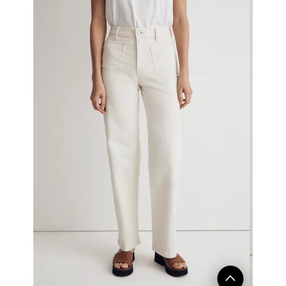 NWT Madewell Womens 29 Perfect‎ Vintage Wide-Leg Jeans White Patch Pockets